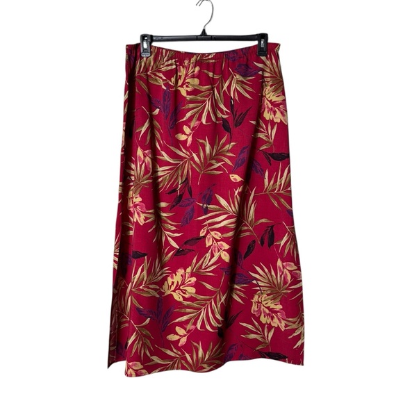 Vtg Southern Lady Womens Hawaiian Maxi Skirt XL Beachy Tropical Floral Fairycore - Picture 1 of 6